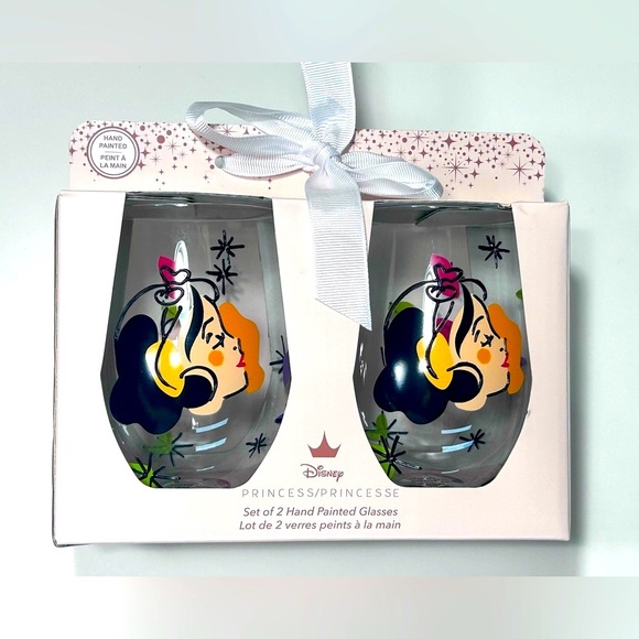 Disney Princess x Magenta - Snow White Hand Painted Glass Tumbler Set 🍎 - Picture 1 of 6